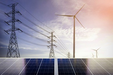 electrical energy, clean energy concept.