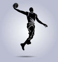 vector silhouette basketball player