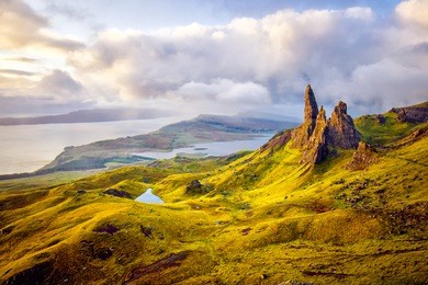 old man of storr rock formation, isle of skye, scotland.