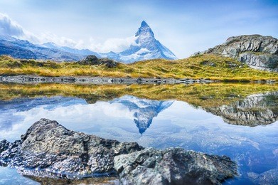 the matterhorn with reflection in the lake