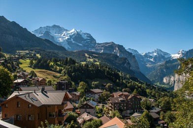 the murren valley in switzerland is one of the most beautiful mountain tasks in europe.