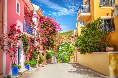street in kefalonia, greece