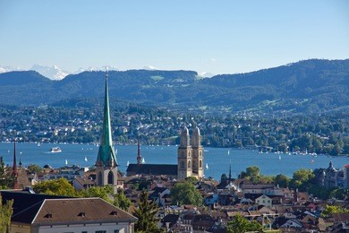 zurich with the alps