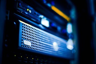 part of network servers in data room 