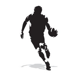 basketball player, abstract vector silhouette