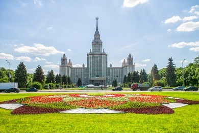 moscow state university summer view, russia