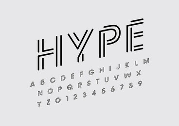 vector of modern abstract font and alphabet