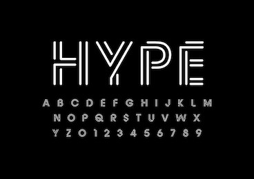 vector of modern abstract font and alphabet
