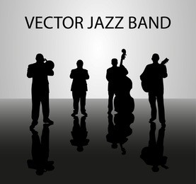 silhouette of musical band