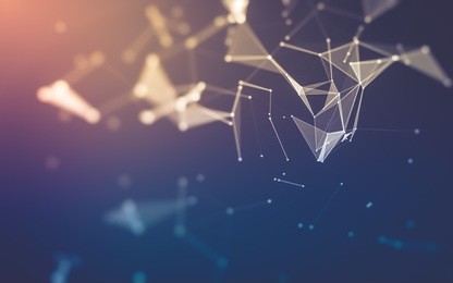 abstract polygonal space low poly dark background with connecting dots and lines. connection structure. 3d rendering