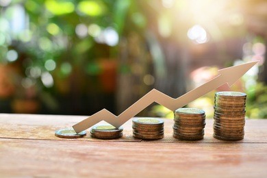 coins money increase to profit for concept investment fund finance and business