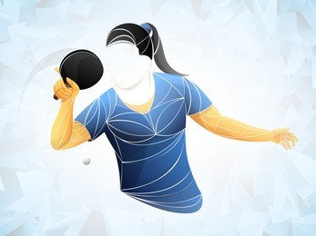 table tennis girl vector. young girl table tennis player isolated