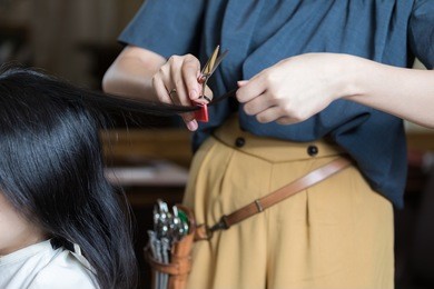 hair salon concept. female hairdresser.