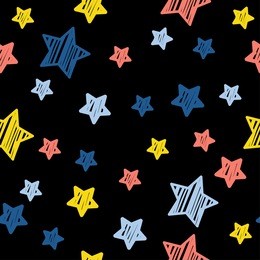 abstract star seamless pattern background. childish handcrafted wallpaper for design card, wallpaper, album, scrapbook, holiday wrapping paper, textile fabric, bag print, t shirt etc.