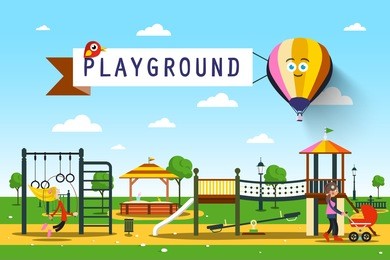 playground. vector park illustration.