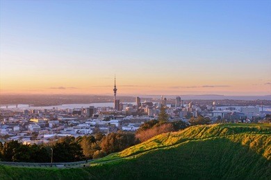auckland, new zealand at dusk