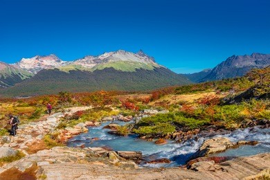 gorgeous landscape of patagonia's tierra del fuego national park in autumn, 2017