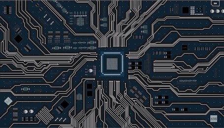 vector eps10.circuit board. electronic computer hardware technology. motherboard digital chip tech science background. integrated communication processor. information engineering component.