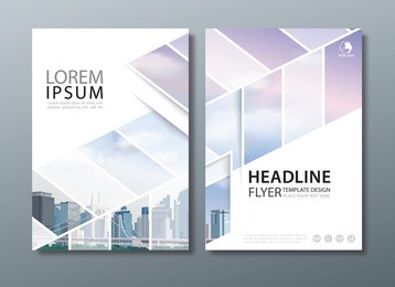 white annual report brochure flyer design, leaflet cover presentation, book cover template.