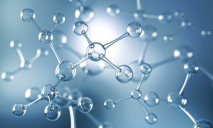 abstract background of atom or molecule structure, medical background, 3d illustration.