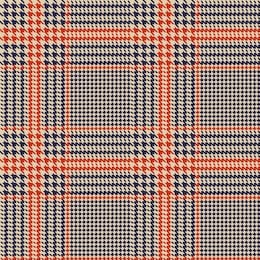 hounds-tooth seamless vector pattern. geometric print in dull blue, orange and beige colour
.  classical english background glen plaid (glenurquhart check) for fashion design.