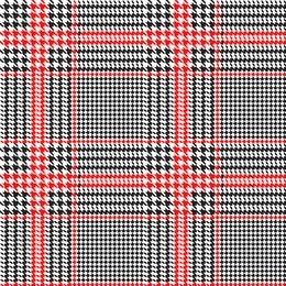 hounds-tooth seamless vector pattern. geometric print in black and red color
.  classical english background glen plaid (glenurquhart check) for fashion design.