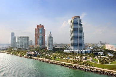 aerial view of south miami beach with luxury apartments and buildings
