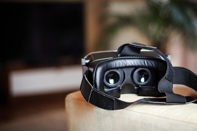 vr glasses on a couch.