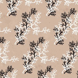 seamless black white coral brown structure pattern