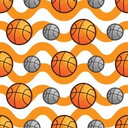 basketball vector seamless pattern