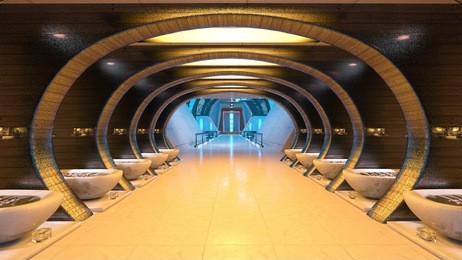 3d cg rendering of the space station