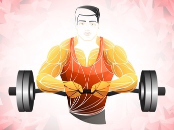 geometric bodybuilder, athlete vector