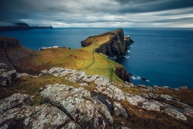 neist point lighthouse, isle of skye, scotland, united kingdom