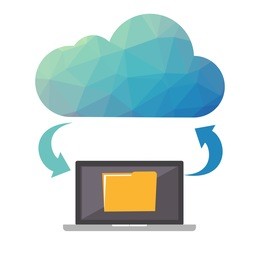 cloud storage. cloud backup concept. low poly design illustration. technology background.