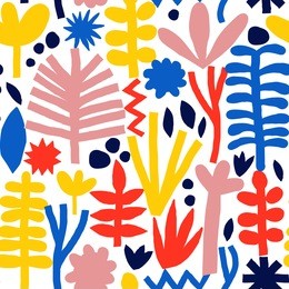 grunge doodle floral texture.abstract seamless pattern. colorful background 