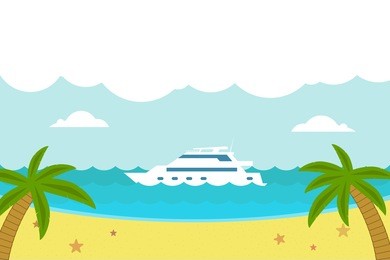 vector yacht on the sandy coast