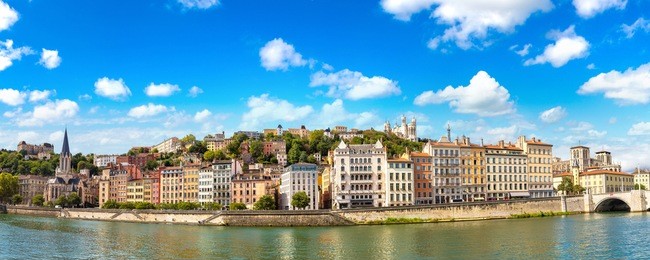 cityscape of lyon, france in a beautiful summer day