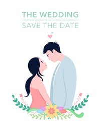 wedding invitation, card, template, vector illustration