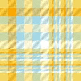 seamless tartan plaid pattern. traditional checkered texture in palette of yellow, orange, pale blue and white. 