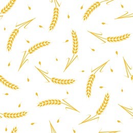 ears of wheat. vector seamless pattern. whole grain, natural, organic background for bakery package, bread products,culinary wallpaper, wrapper, seamless cover for labels.hand drawn bakery background.