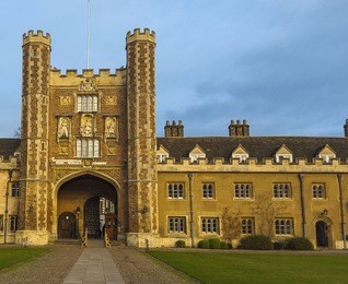 porter's lodge at trinity college, cambridge, england.