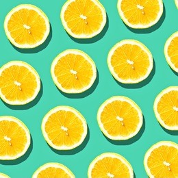 lemon slice pattern on pastel background. minimal fruit concept.
