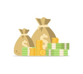 money bag icon, moneybag flat simple cartoon illustration. vector illustration.