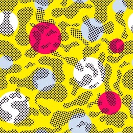 color seamless pattern modern bold camouflage cover. colorful bubble shapes vector composition with ornament. trendy minimal design