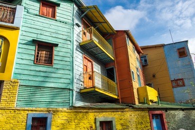 the colorful houses of caminito street in la boca, buenos aires