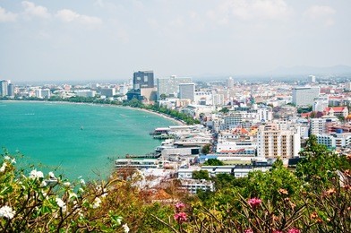 the bird eye view of pattaya city, thailand
