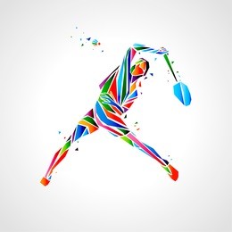 badminton player abstract vector eps illustration