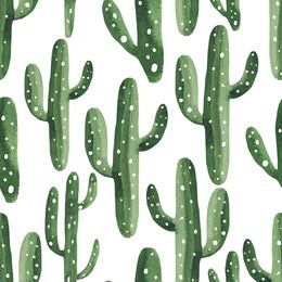 cactus watercolor pattern