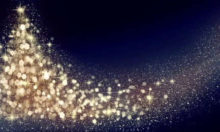 christmas background.christmas tree with defocused lights.