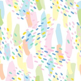 cute hand drawn colorful brush strokes vector pattern. fun trendy seamless background